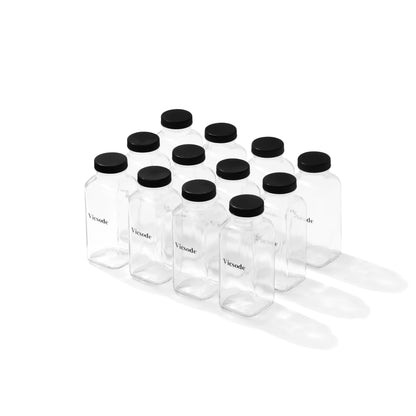 12 oz Capacity • Durable Glass • Reusable • Secure Lid • Perfect for Fresh Juice (12bottles)